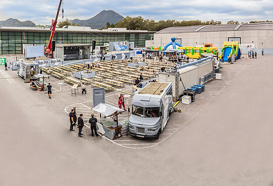 Der Innenhof am Messezentrum Salzburg wurde 2021 neu asphaltiert.